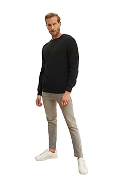 メンズウェア CREWNECK PULLOVER & SLIM LONG PANTS Amazon.com: Men's Crew Neck Pullover Sweater – Long Sleeve